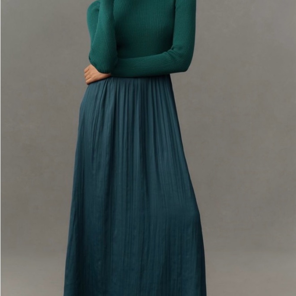 Anthropologie Green Maxi Dress